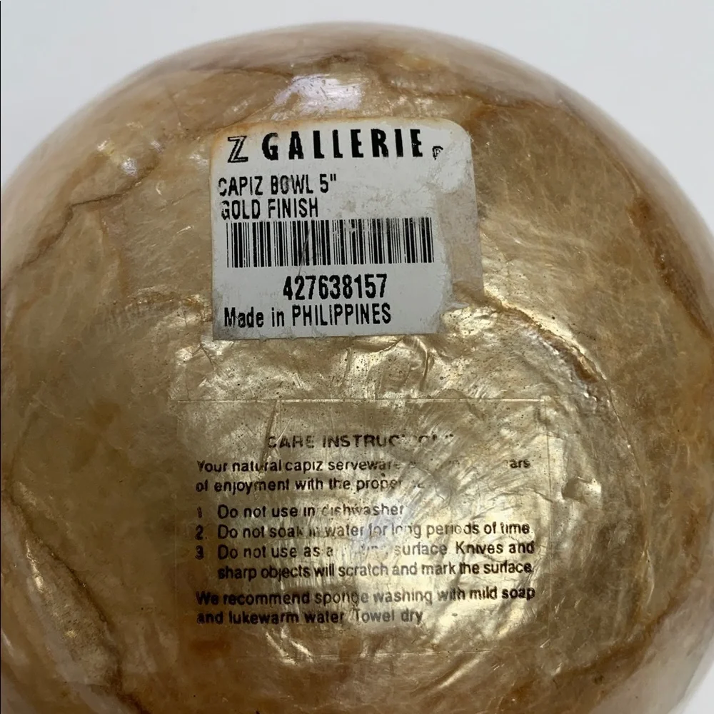 Z Gallerie Gold Capiz Bowl